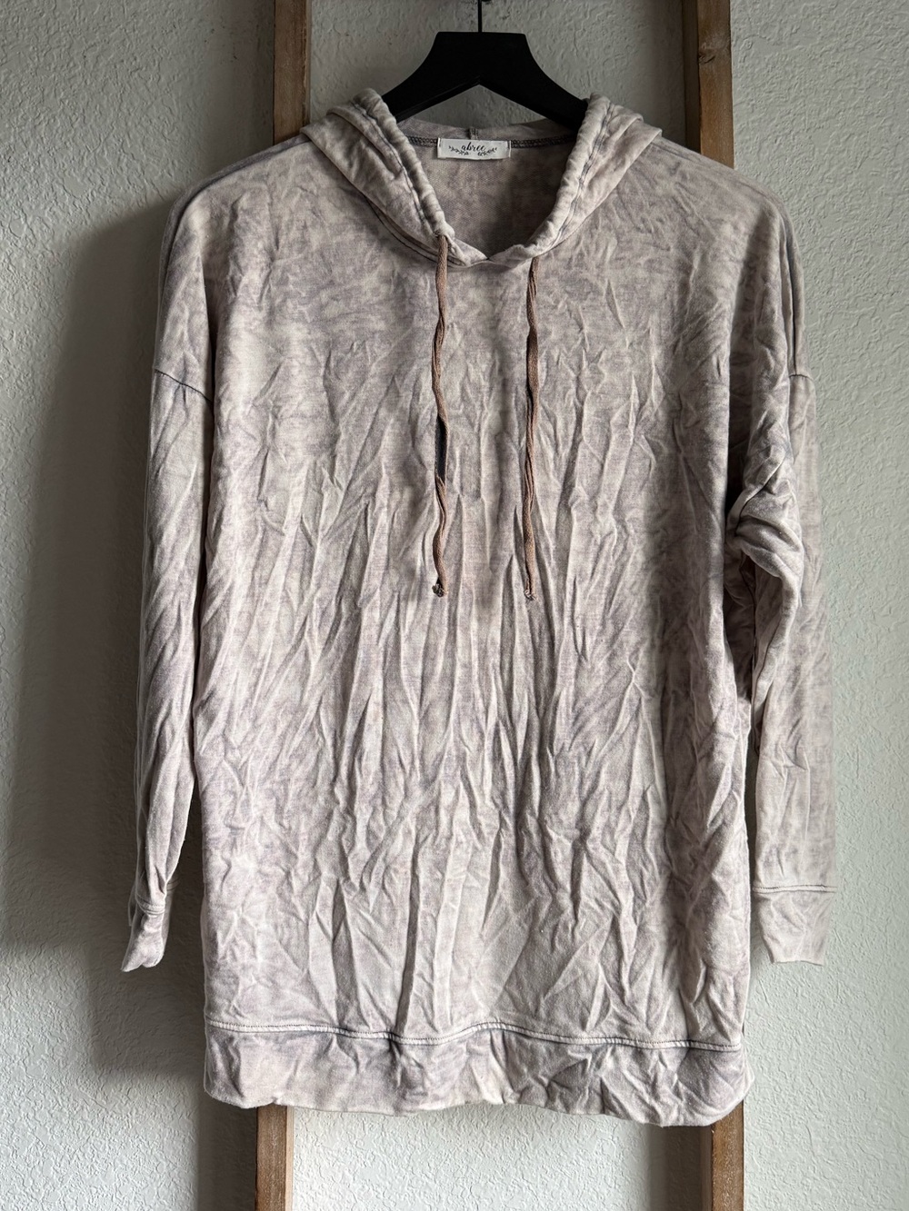 Abree Crinkle Cotton Acid Wash Hoodie sz: Small